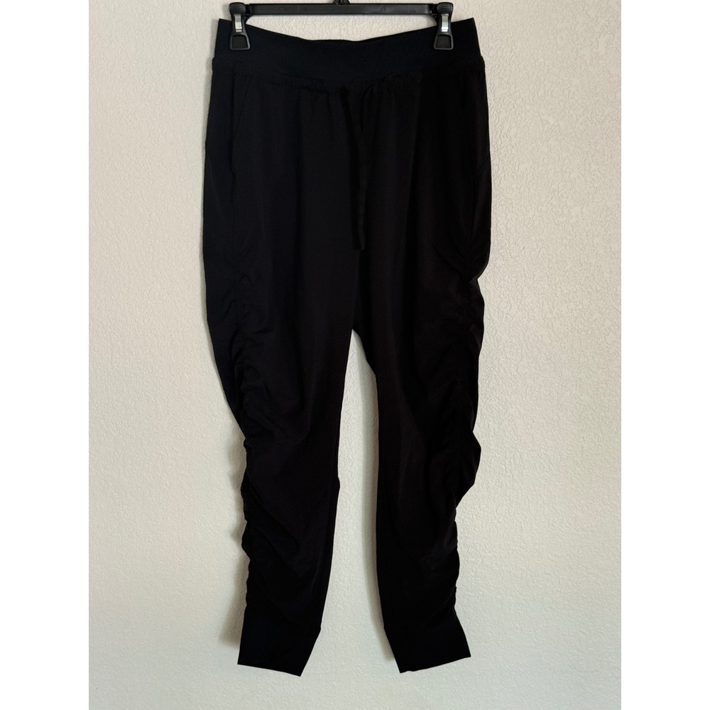Athleta Attitude Pant Black Ruched Jogger Tapered Leg Drawstring Yoga Pants 2